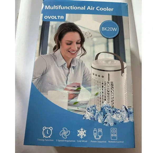 OVOLTA Multifunction Air Cooler BK20W Timer 3-Speed Remote Control USB Power - Picture 2 of 9